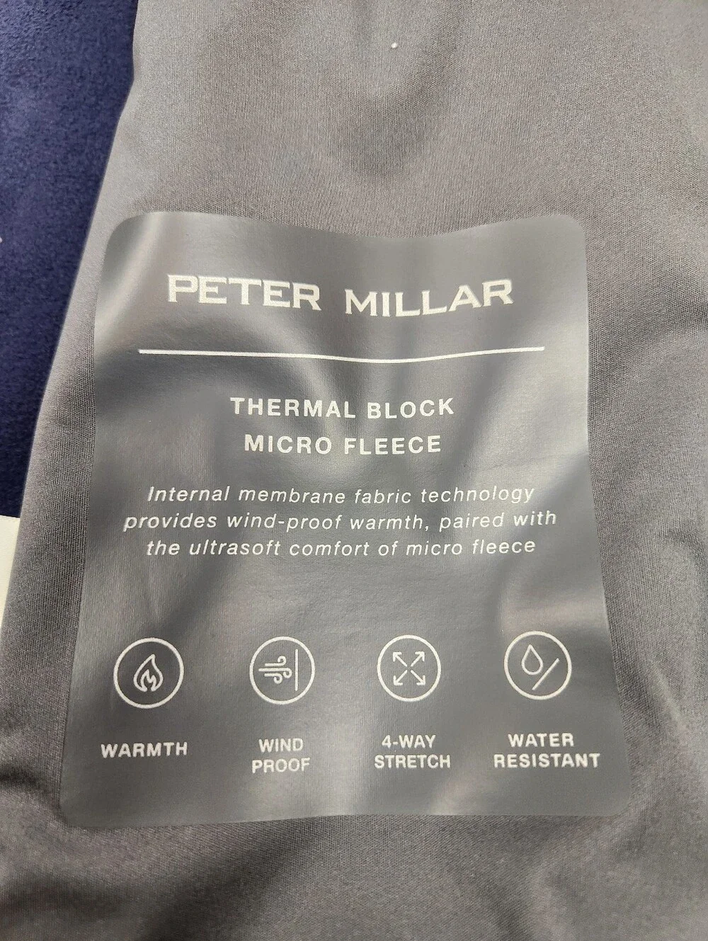 Peter Millar Thermal Block Micro Fleece Mens XL Gray Soft Shell Full Zip Coat